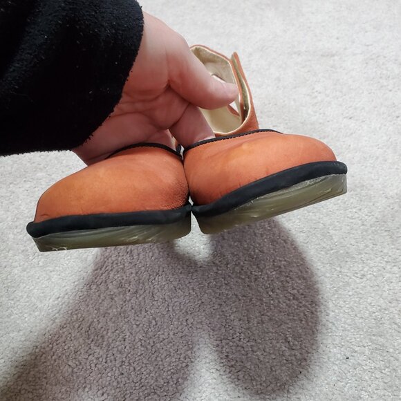 FLY LONDON Yake Ankle Strap Wedge Shoes Heels Leather Poppy Orange Women's 38 - Picture 5 of 13